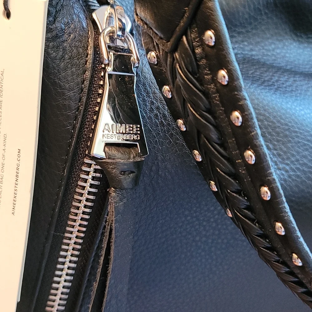 AIMEE KESTENBERG Zip Me Up Black Convertible Hobo Bag - Picture 8 of 11